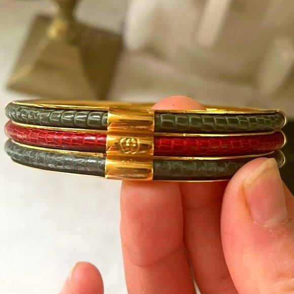 Gucci Vintage Snakeskin Bangle- GORGEOUS New in Box- Quiet Luxury - Picture 1 of 9